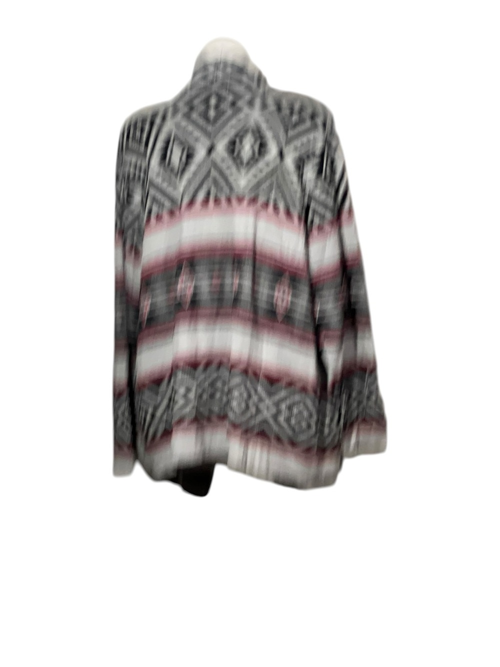 OSO Casuals Open Cardigan Sweater Black/Gray waterfall southwestern Aztec (3X) - Picture 4 of 6